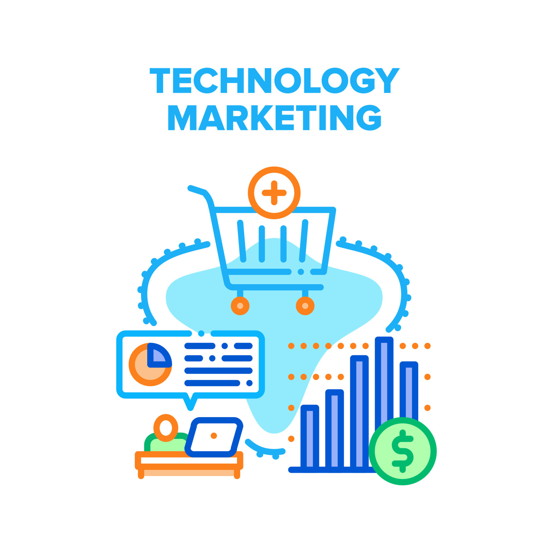Technology Marketing Vector Concept Illustration 17608036 Vector Art at