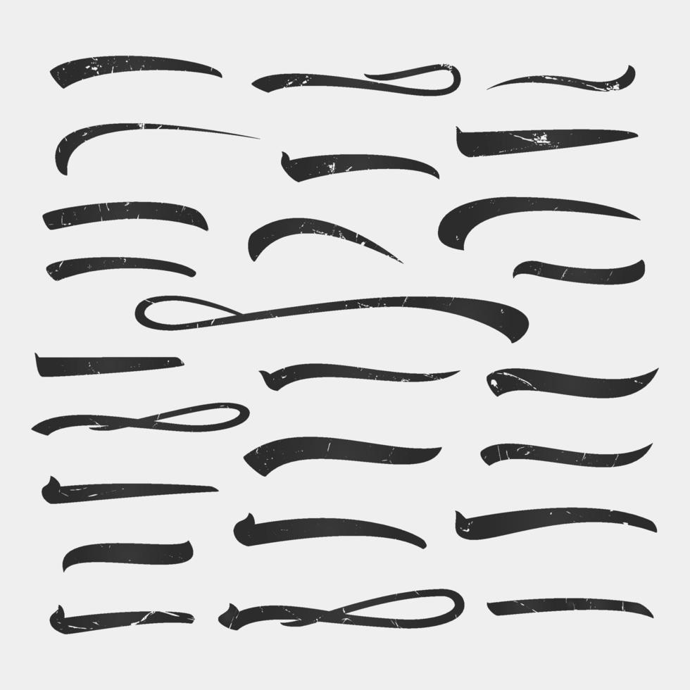 Set of White Underline Lettering Lines Isolated on Background For Your Design. Vector illustration Handwritten Mark.