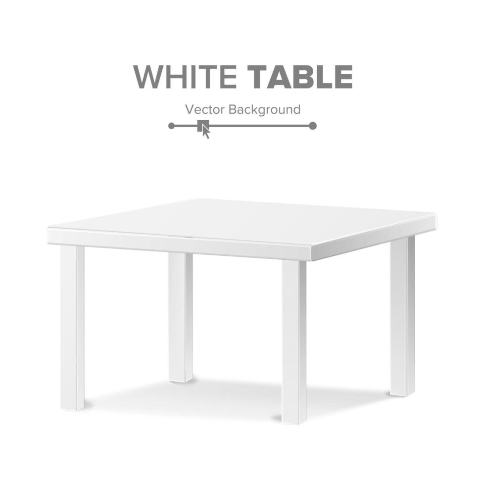 vector de mesa vacía. mueble aislado, stand. Plantilla de soporte limpio para presentación de objetos. ilustración vectorial realista.