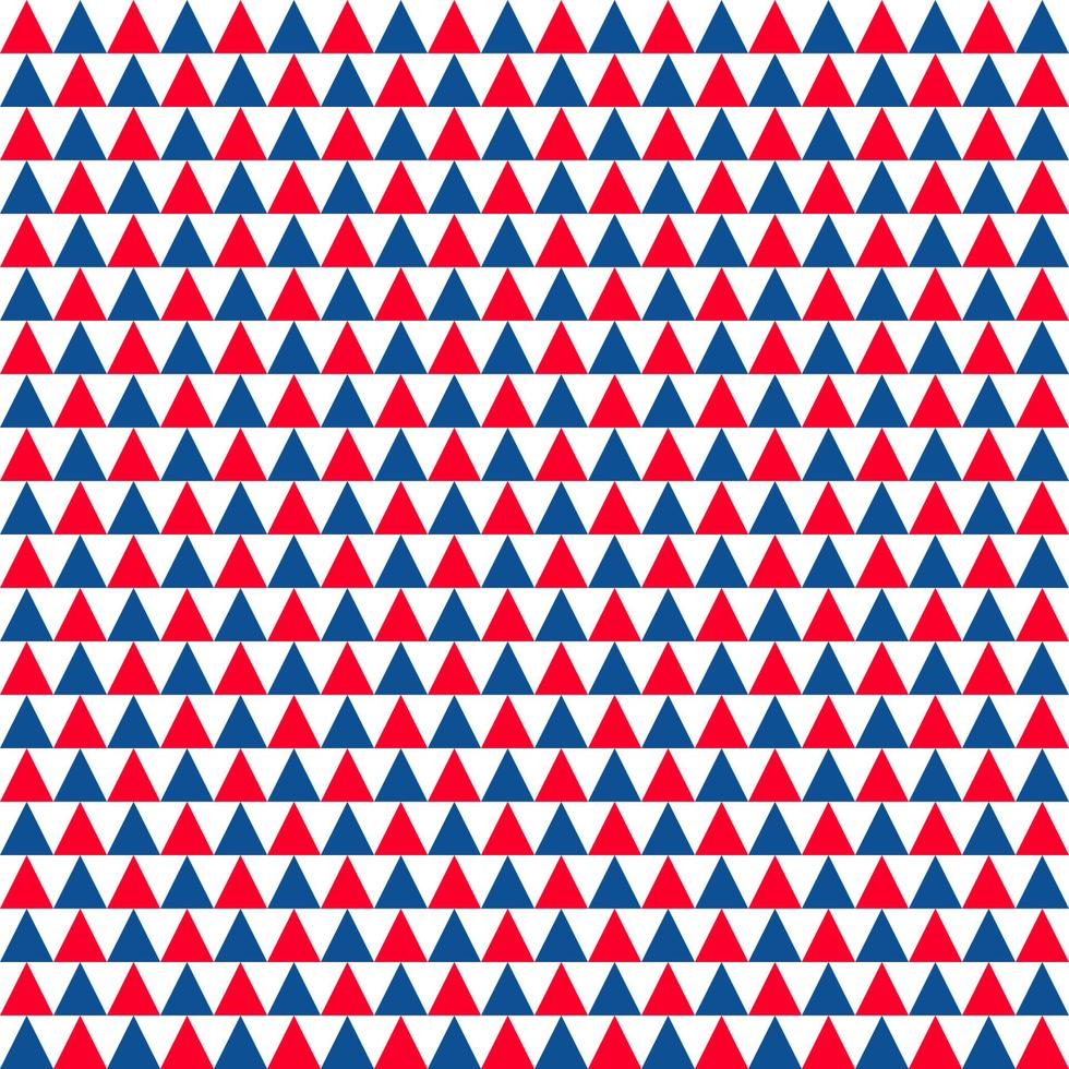 American patriotic seamless pattern. USA traditional background.  Red blue white triangular backdrop. Vector template for fabric, textile, wallpaper, wrapping paper, etc