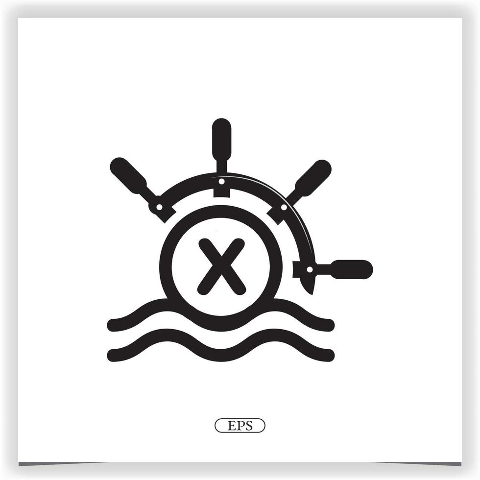 ocean letter x logo premium elegant template design vector eps 10