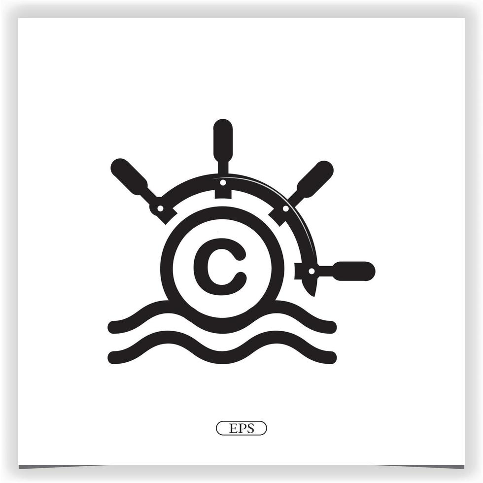 ocean letter c logo premium elegant template design vector eps 10
