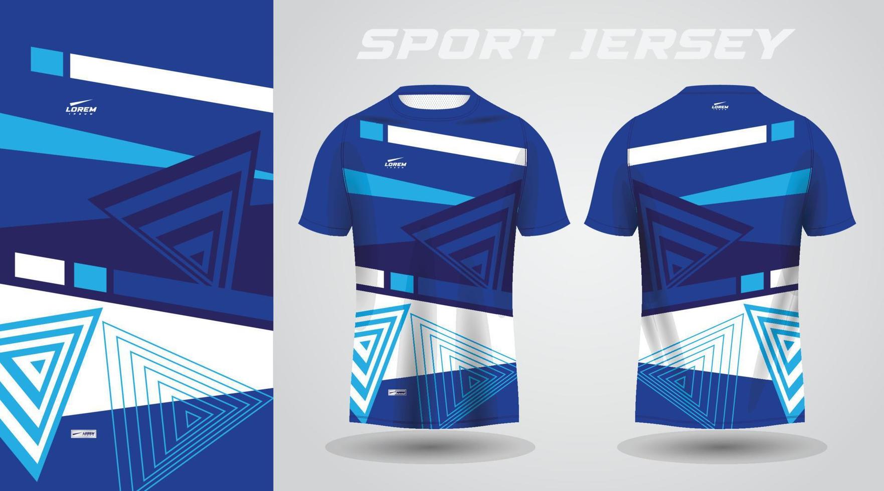 diseño de camiseta deportiva de camisa azul vector