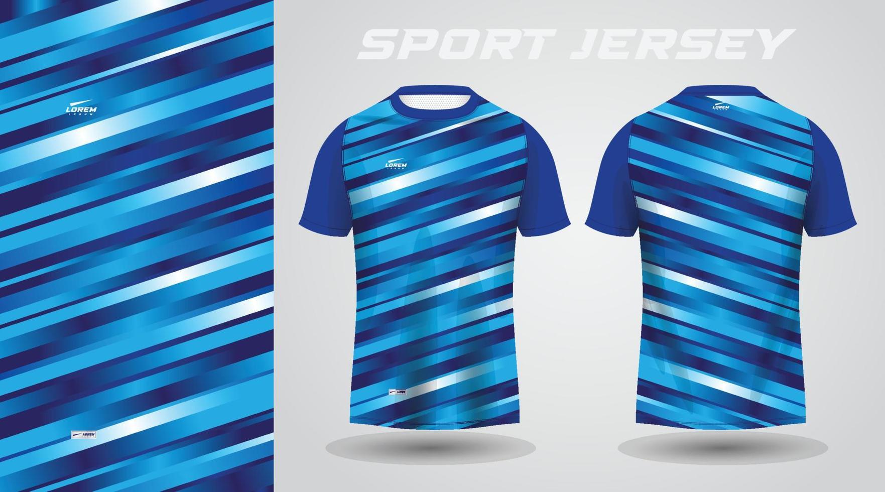 diseño de camiseta deportiva de camisa azul vector