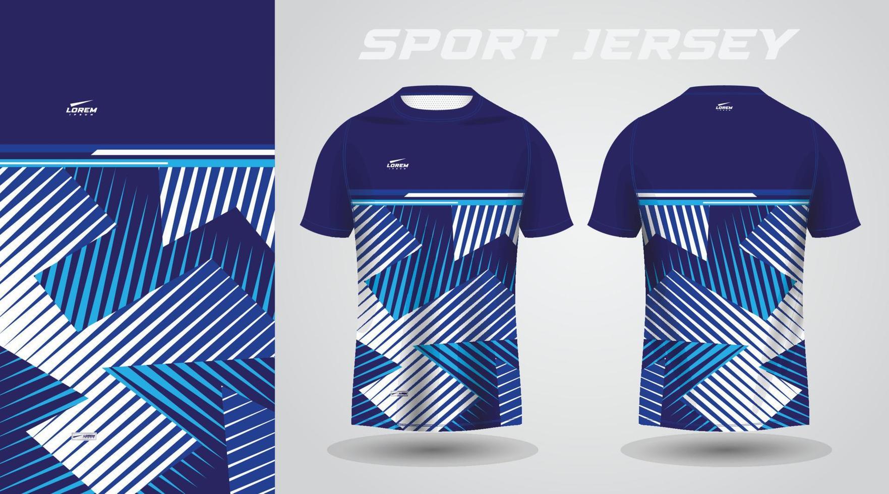 diseño de camiseta deportiva de camisa azul vector