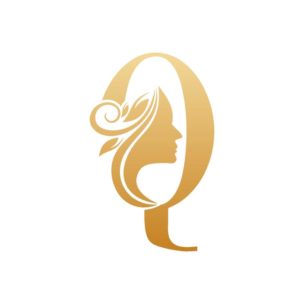 Initial Q face beauty logo design templates vector