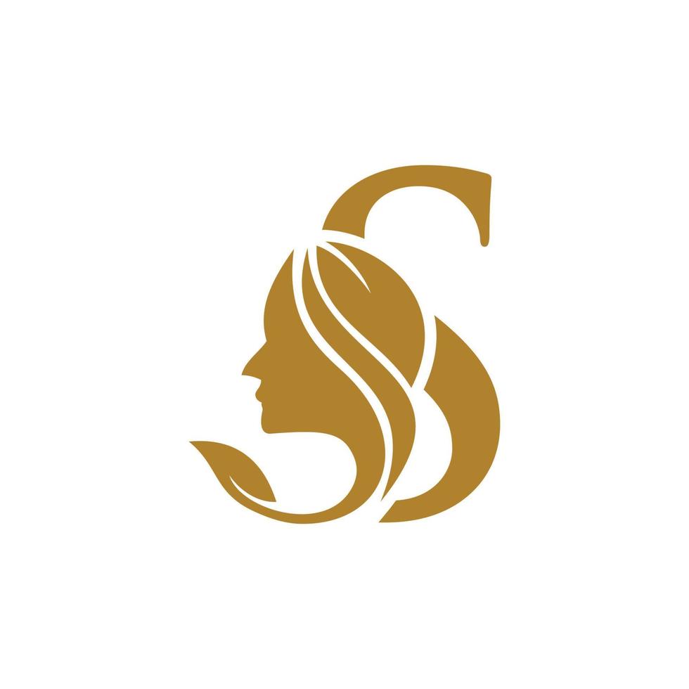 Initial S face beauty logo design templates vector
