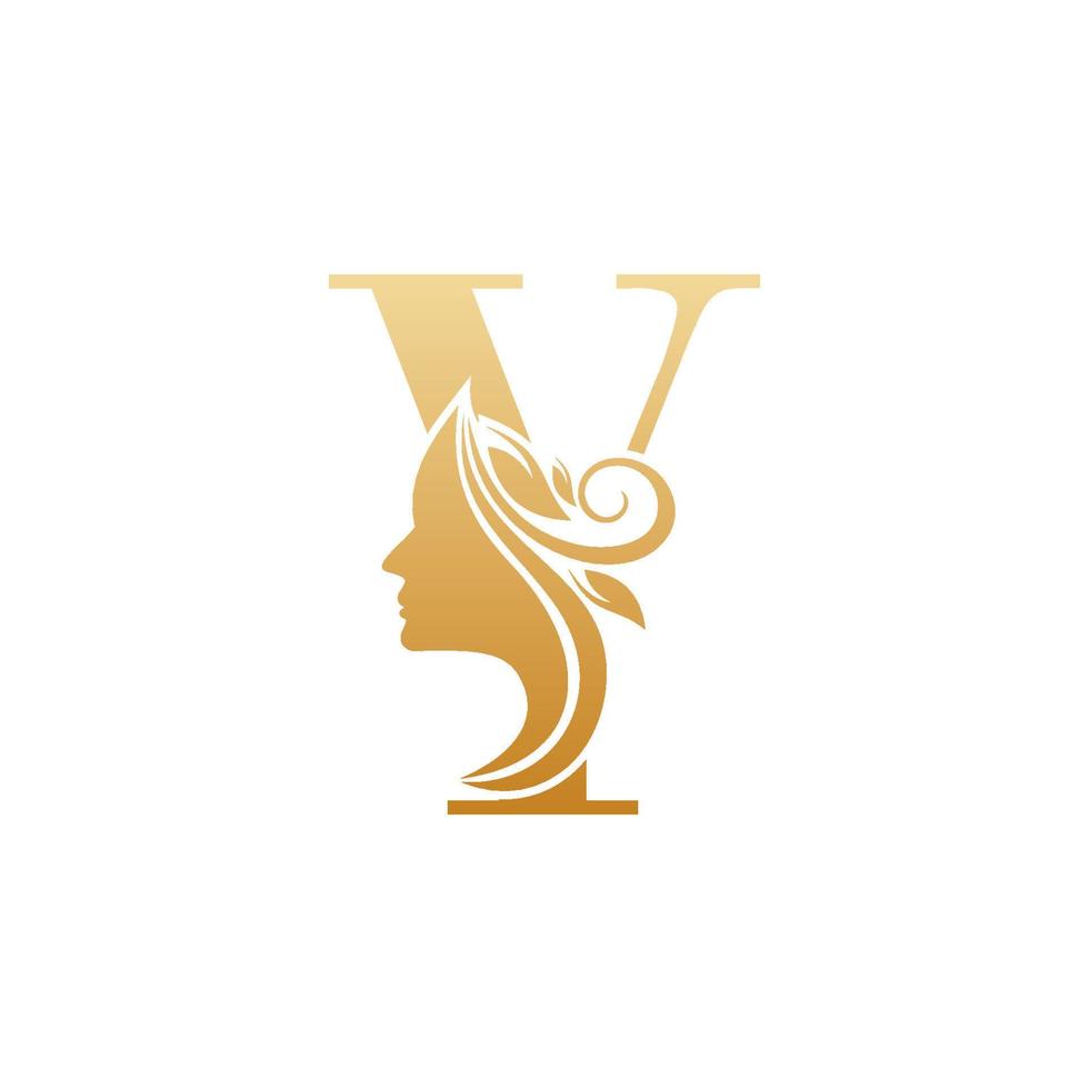 Initial Y face beauty logo design templates vector