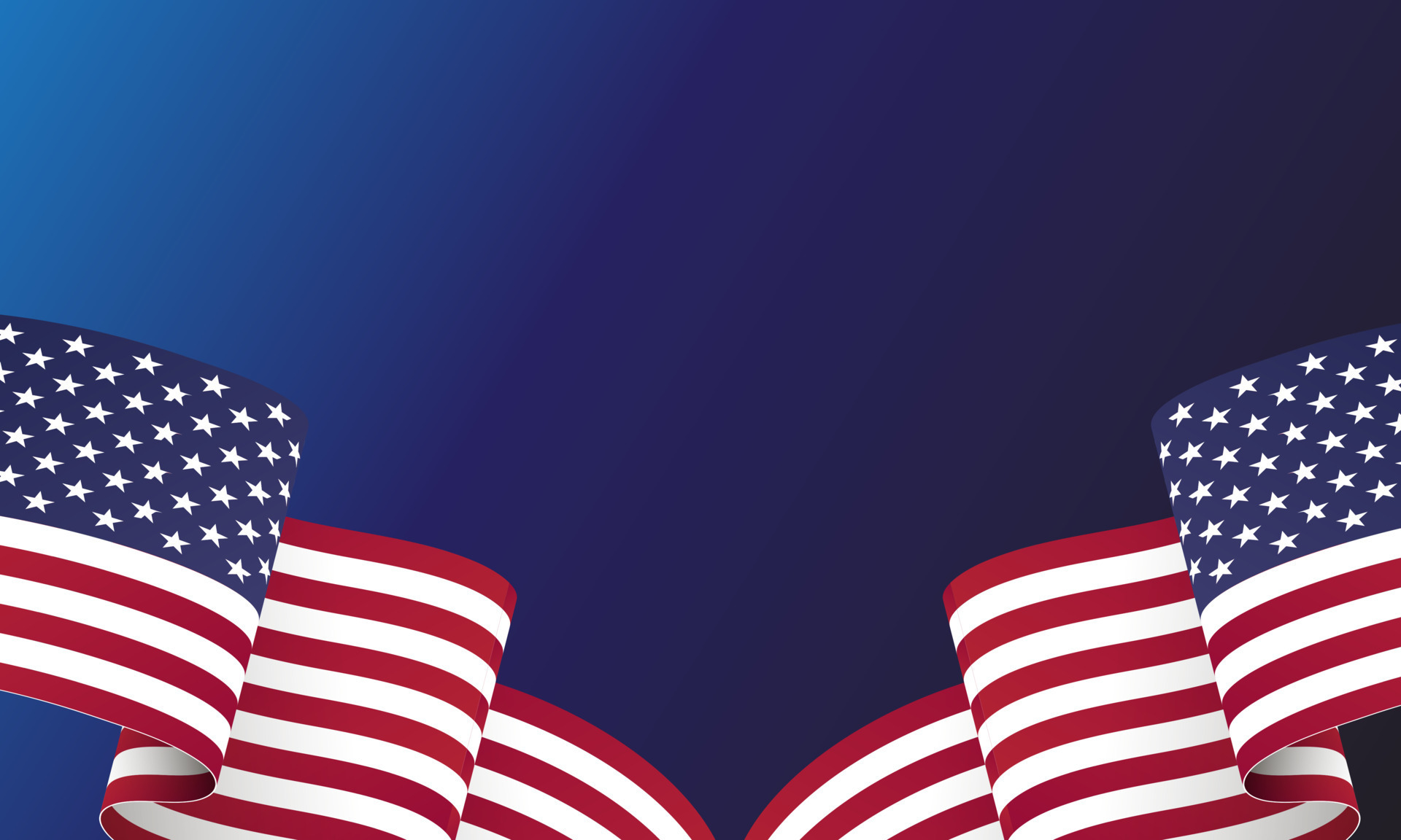 Waving flag of the United States. illustration of wavy American Flag