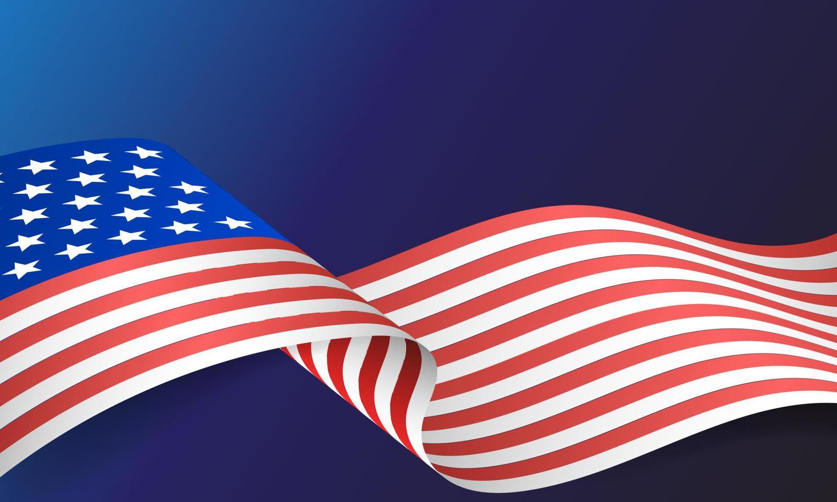 primer plano de la bandera estadounidense de estados unidos, estrellas y rayas, estados unidos de américa vector