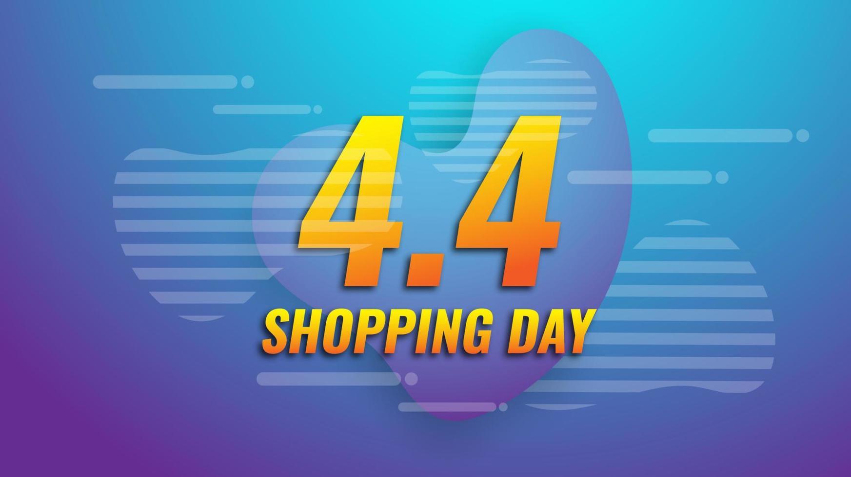 4.4 shopping day sale banner discount vector