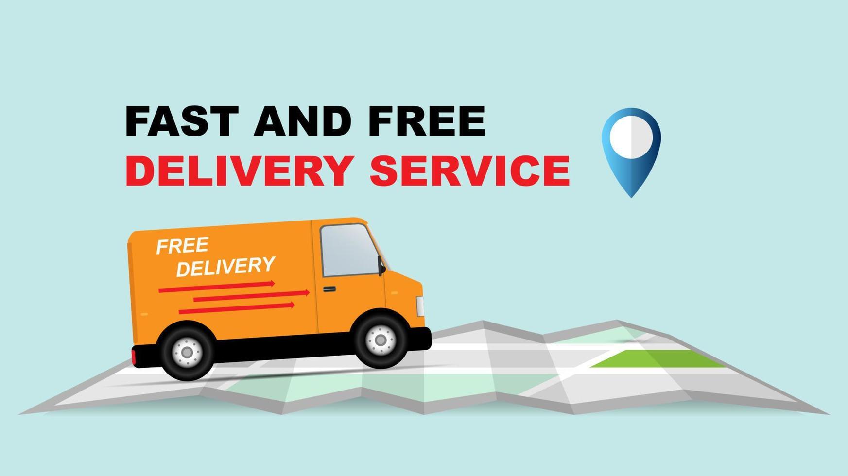 Fast and free delivery concept illusration flat style design vector. vector