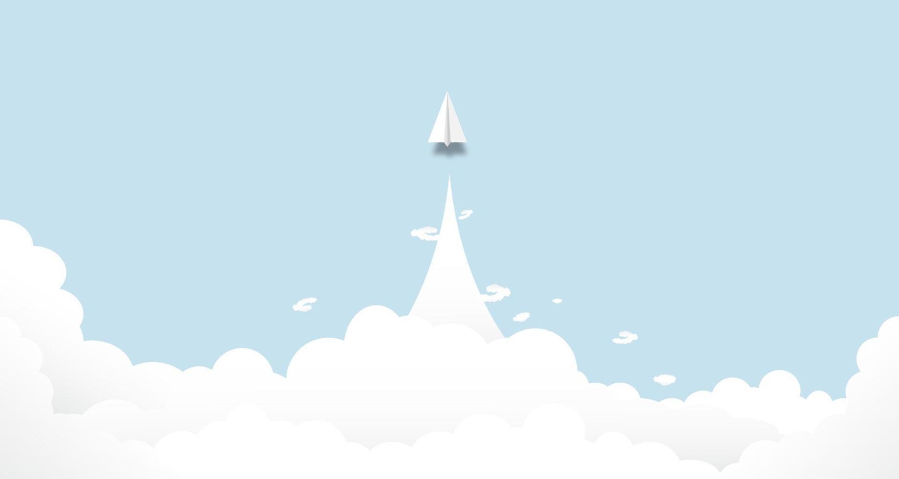 Creative concept idea of  business success and leadership with paper airplane  design .Vector illustration vector