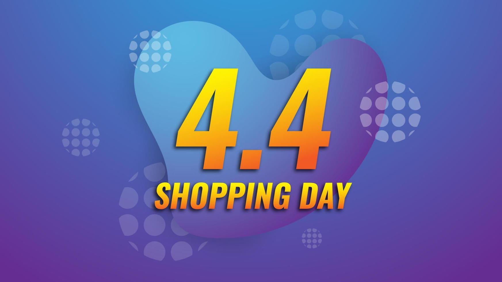 4.4 shopping day sale banner discount vector