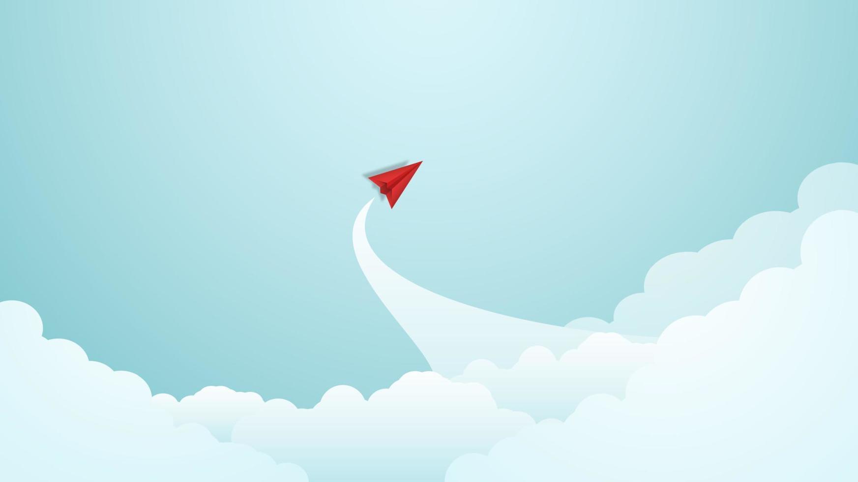 Creative concept idea of  business success and leadership with paper airplane  design .Vector illustration vector