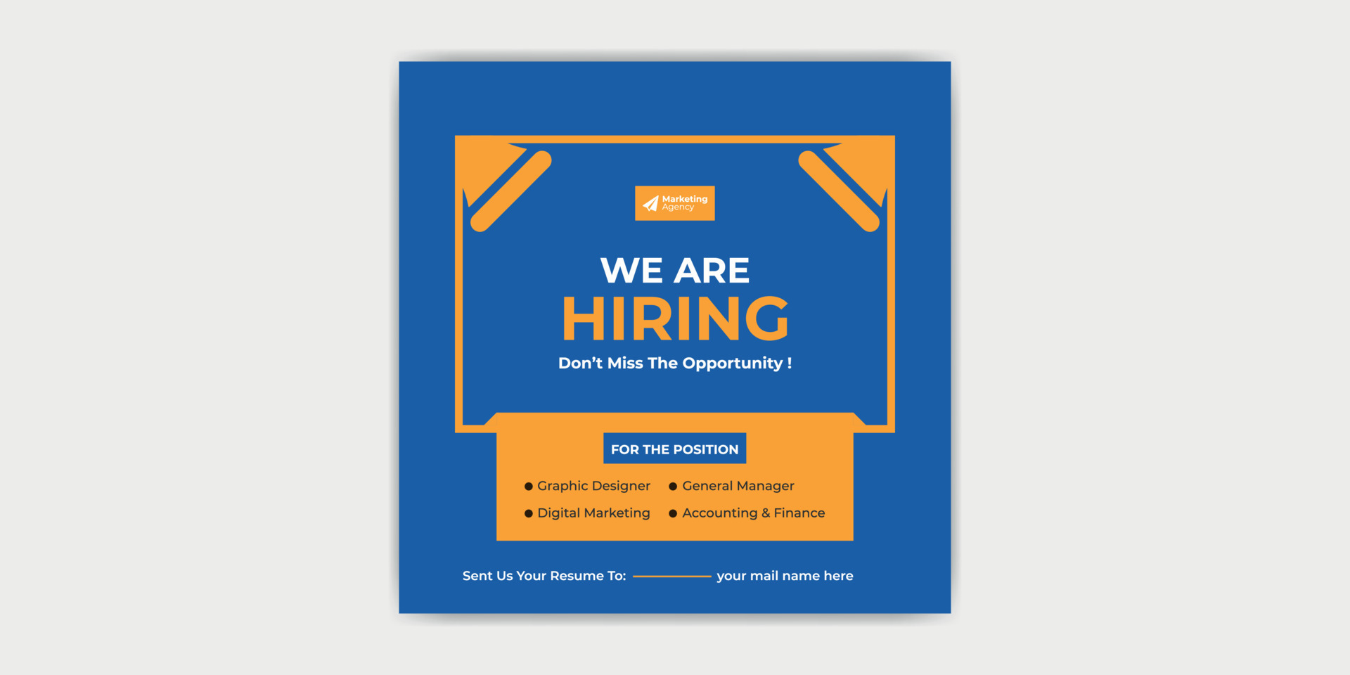 We Are Hiring Social Media Job Post Banner Template 17608543 Vector Art ...