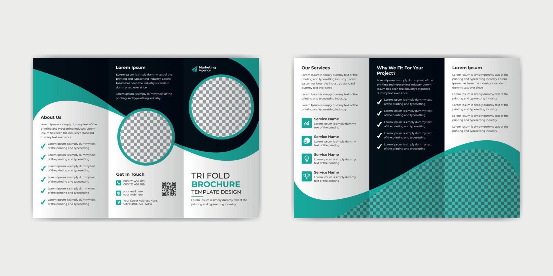 Business trifold brochure template vector