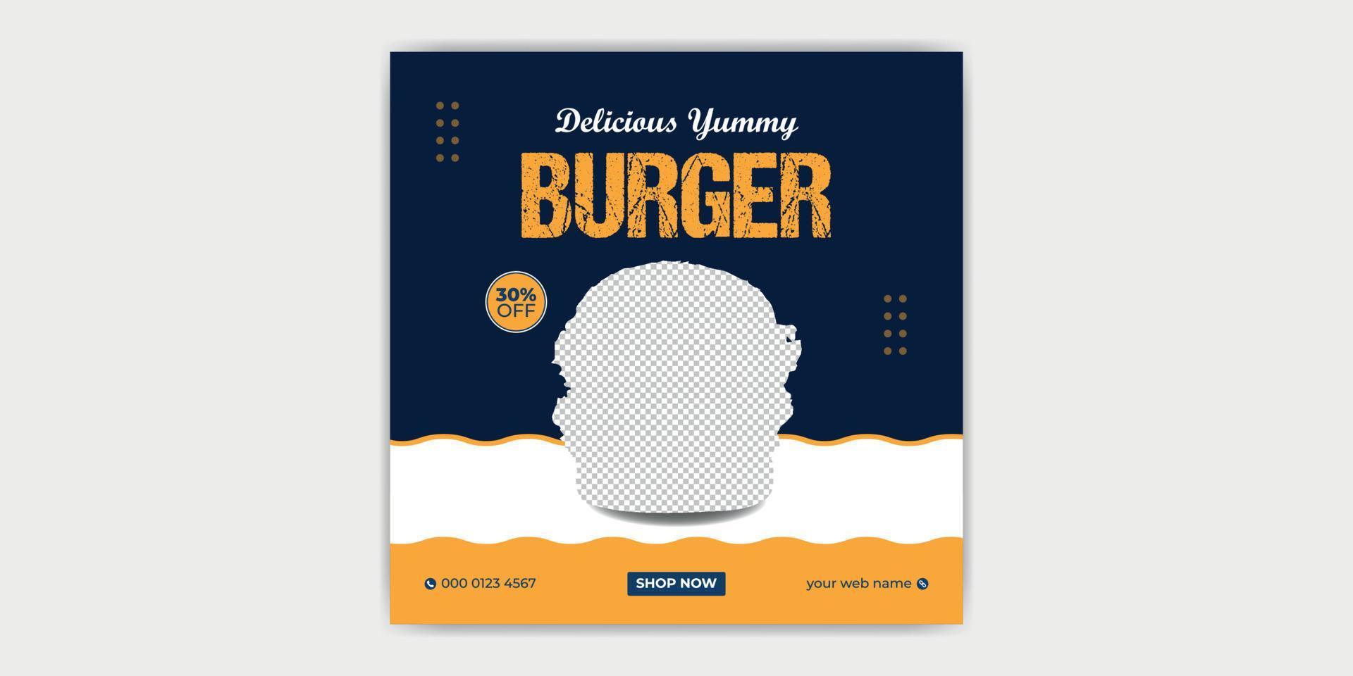 Food Menu Social Media Post Promotion Template vector