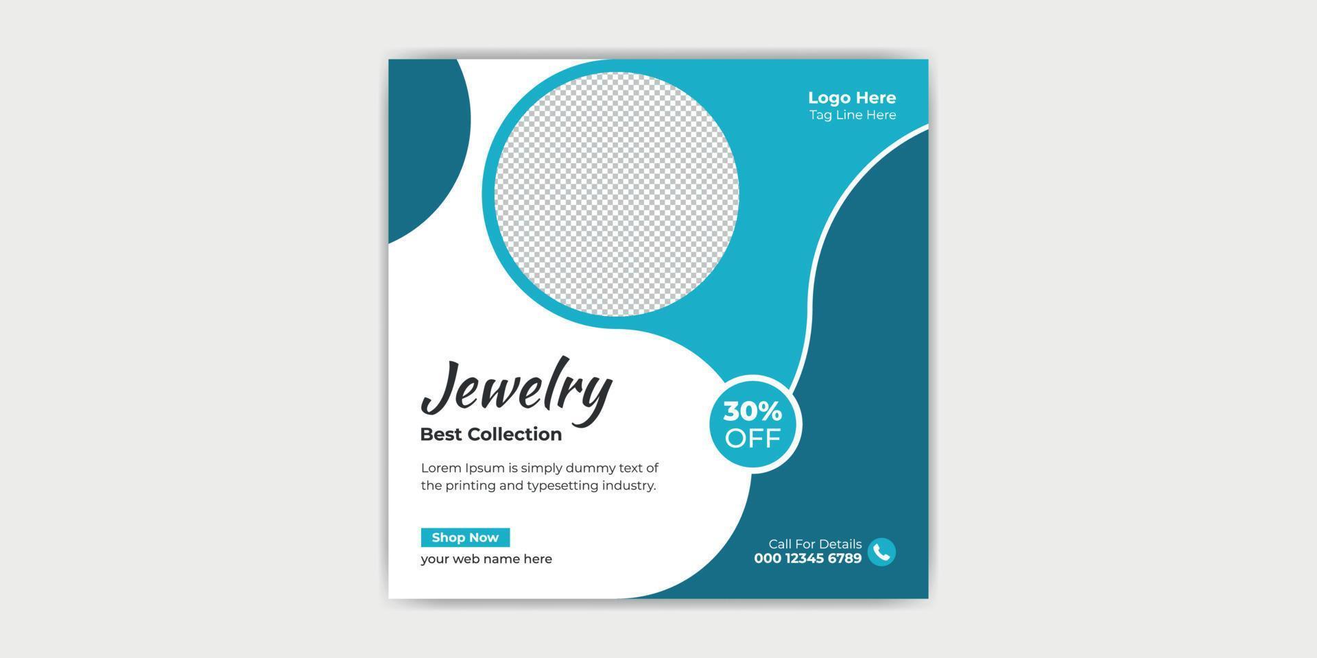 Jewellery Collection Web Banner or Social Media Post Template Design vector