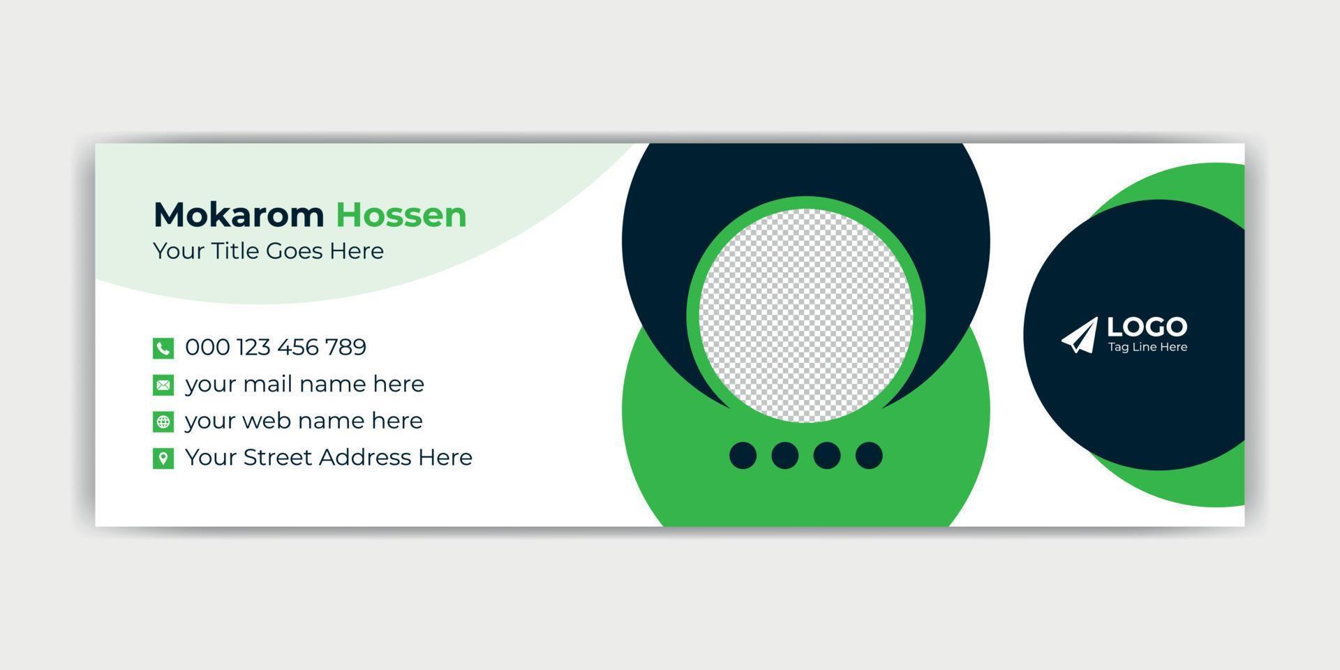Corporate Professional Personal Email Signature Template vector