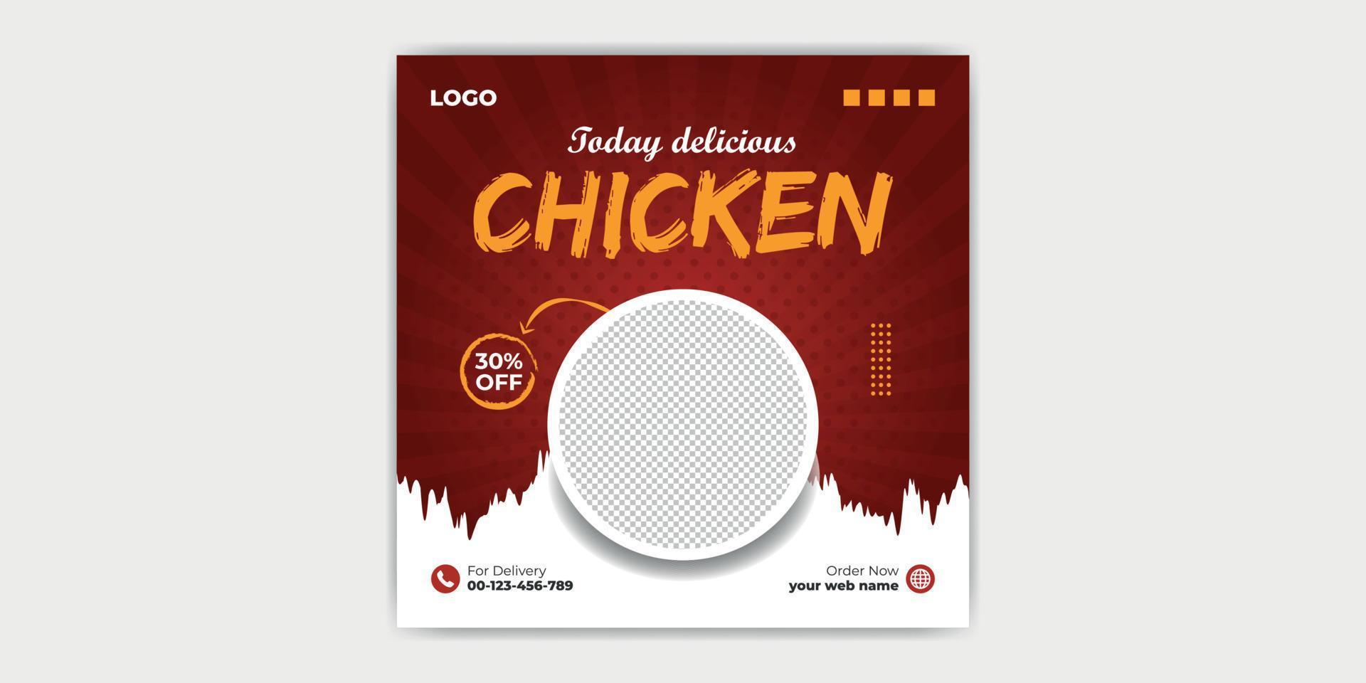 Food Social Media Post or Food Banner Template vector