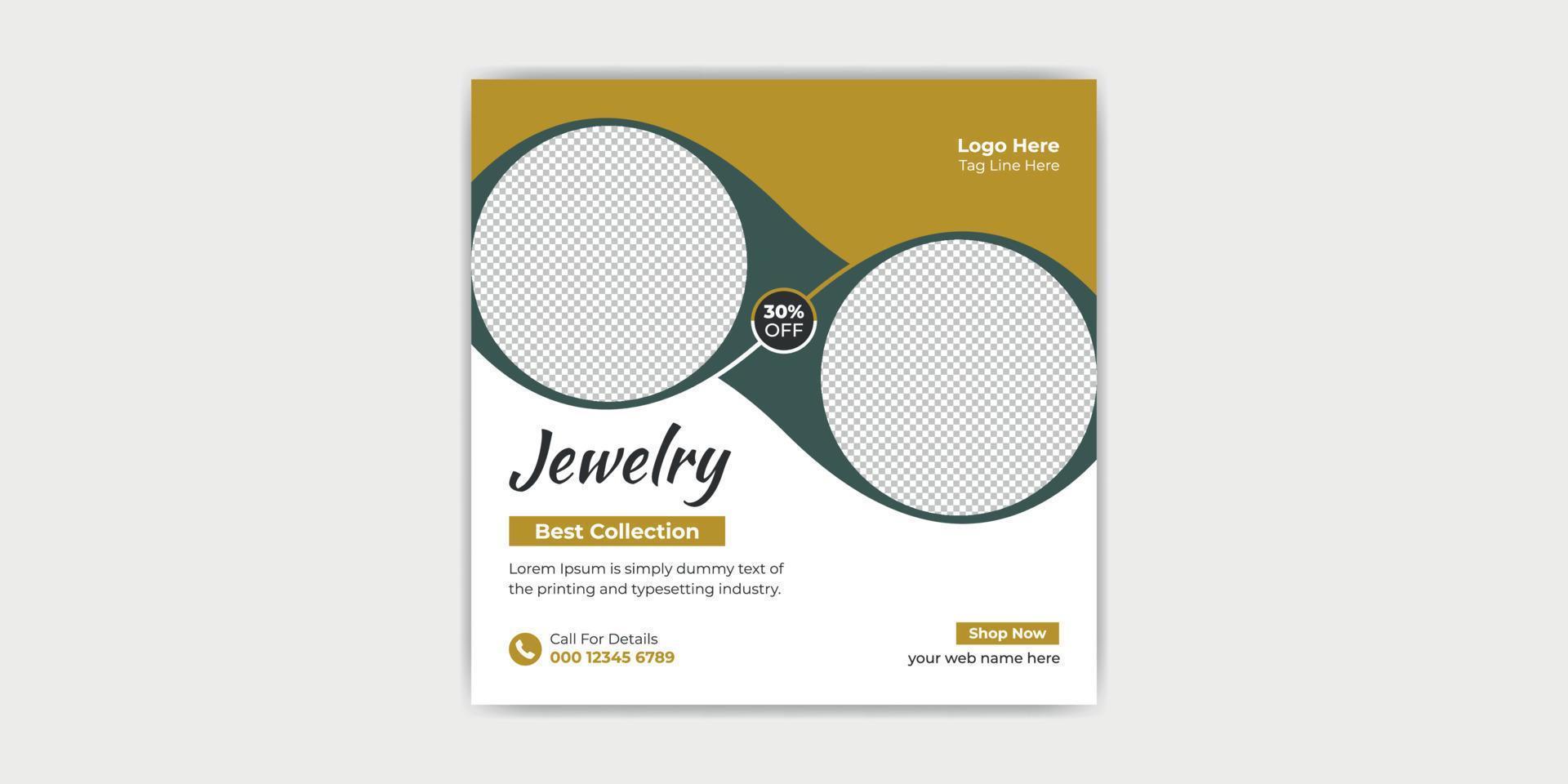 Jewellery Social Media Post or Web Banner Collection vector