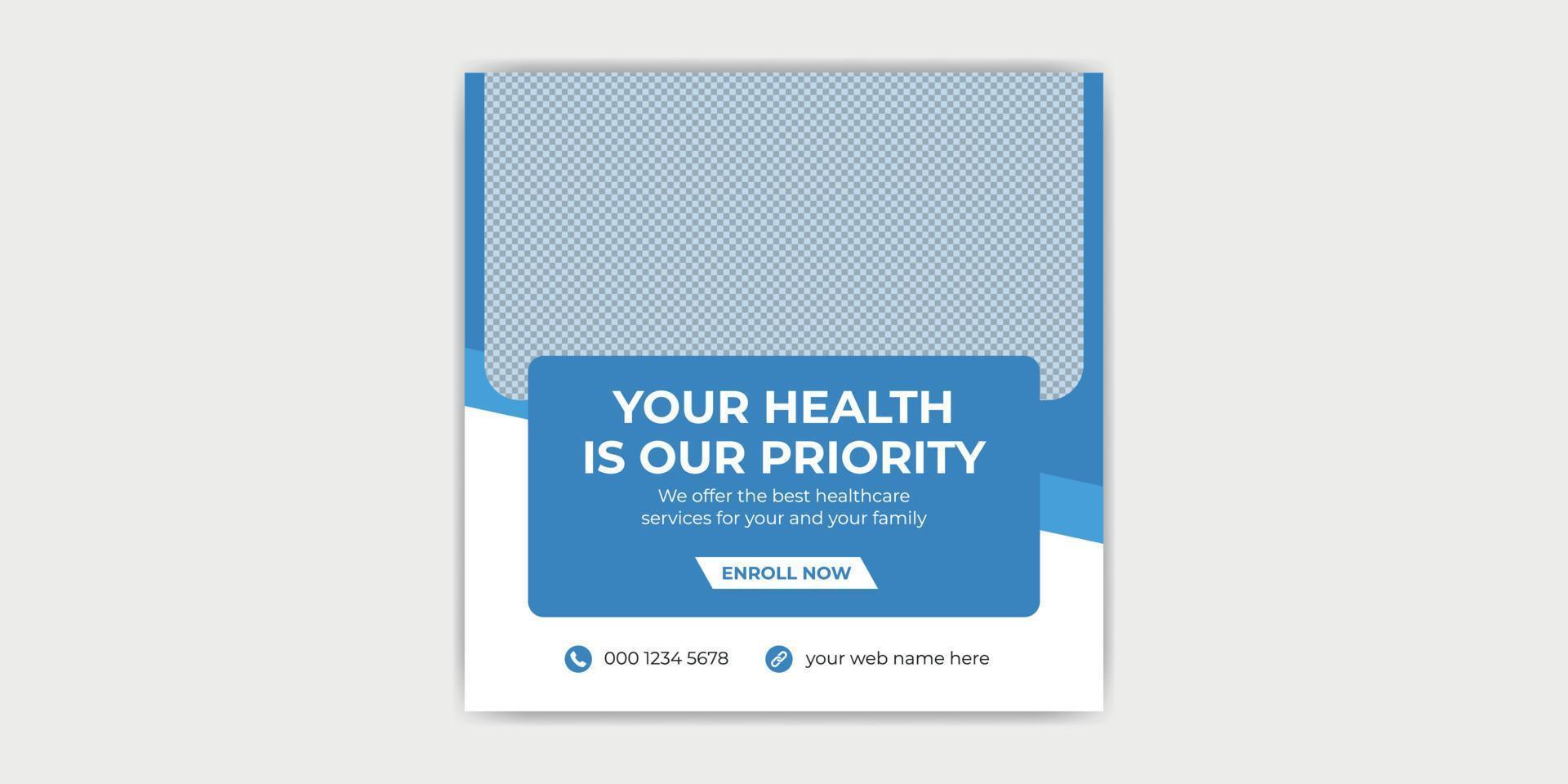 Medical Healthcare Social Media Post and Web Banner Design vector