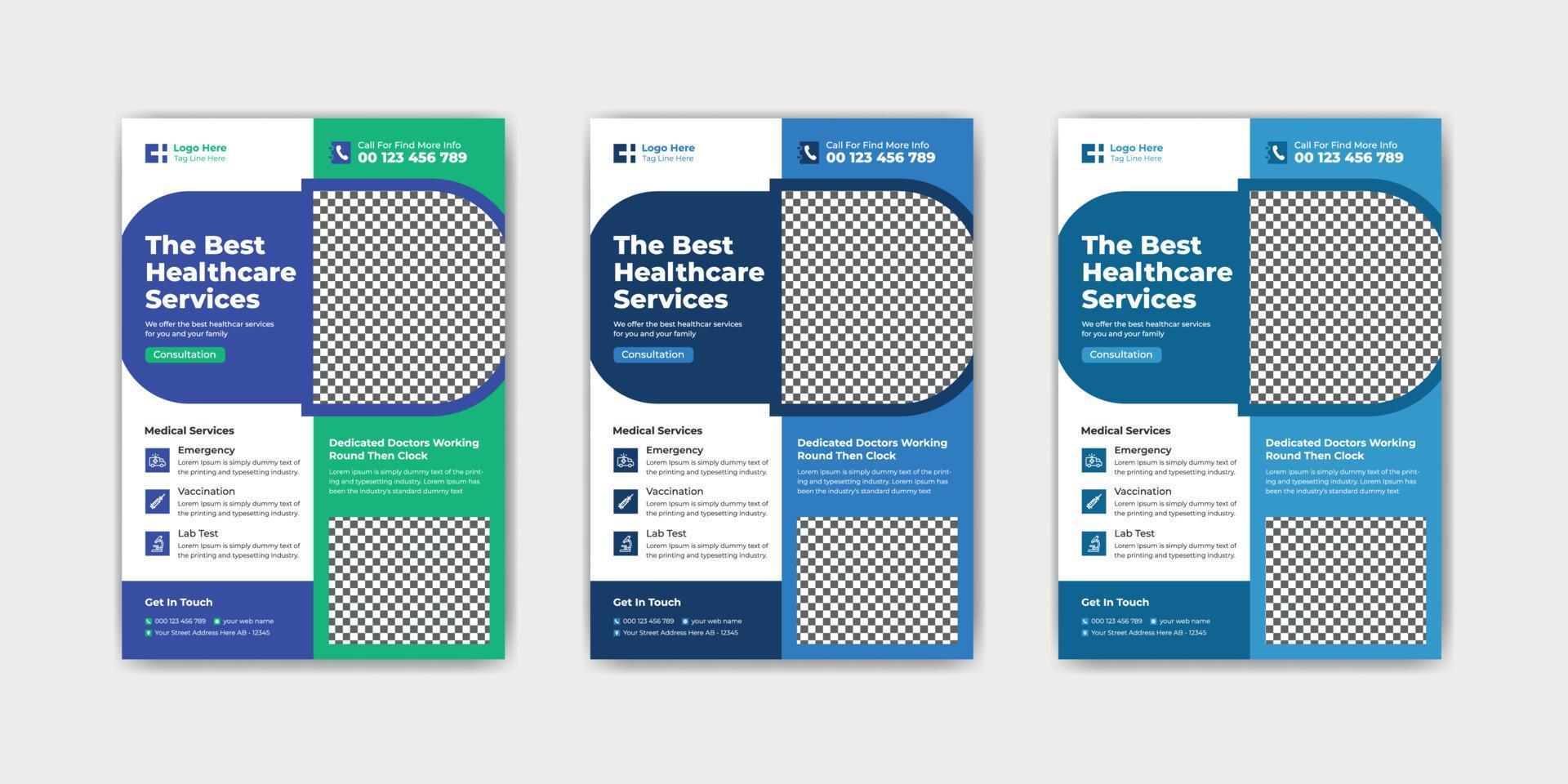 Medical Healthcare Corporate Business Flyer Template vector