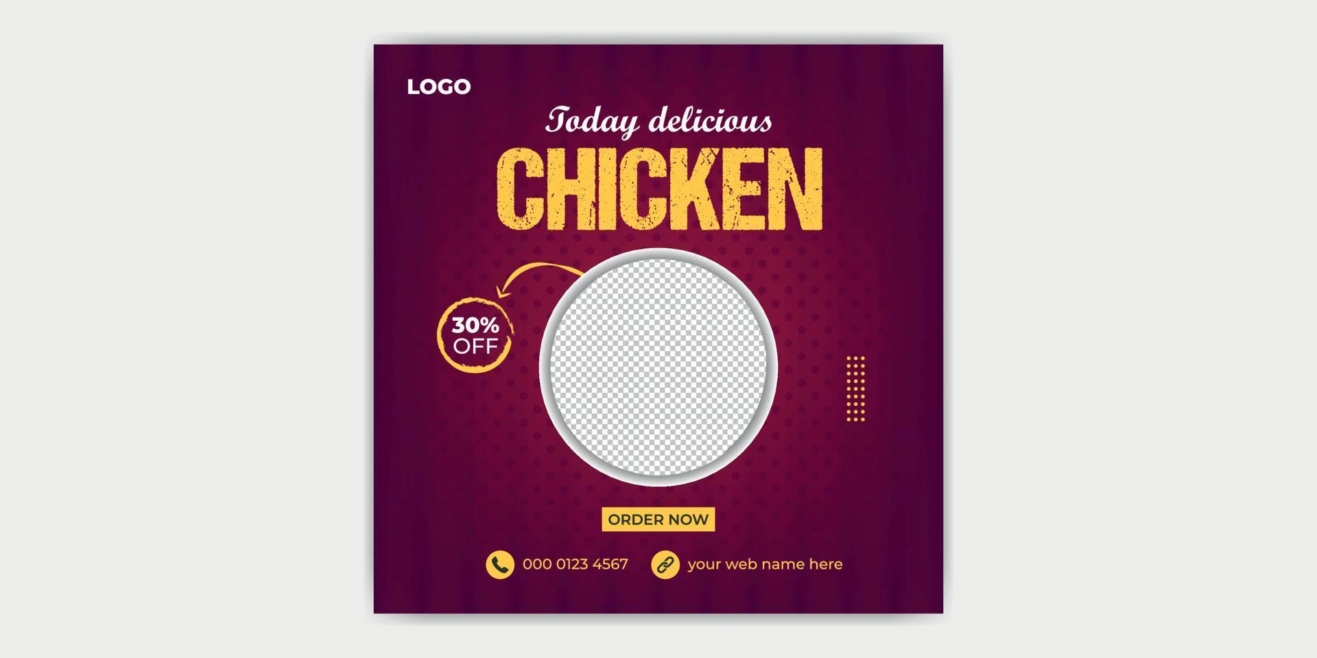 Food Menu Online Sale Banner Template Social Media Post vector