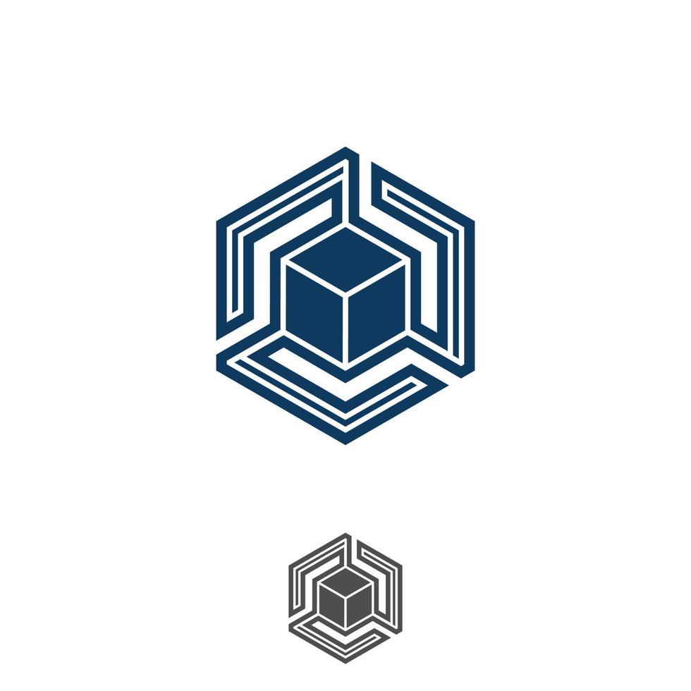 Hexagon tech symbol design vector stock