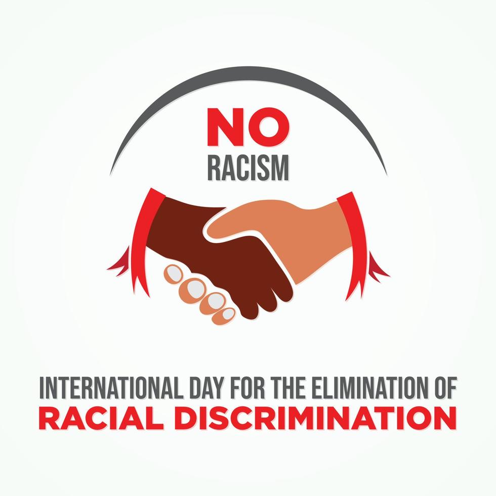 día internacional para la eliminación de la discriminación racial vector