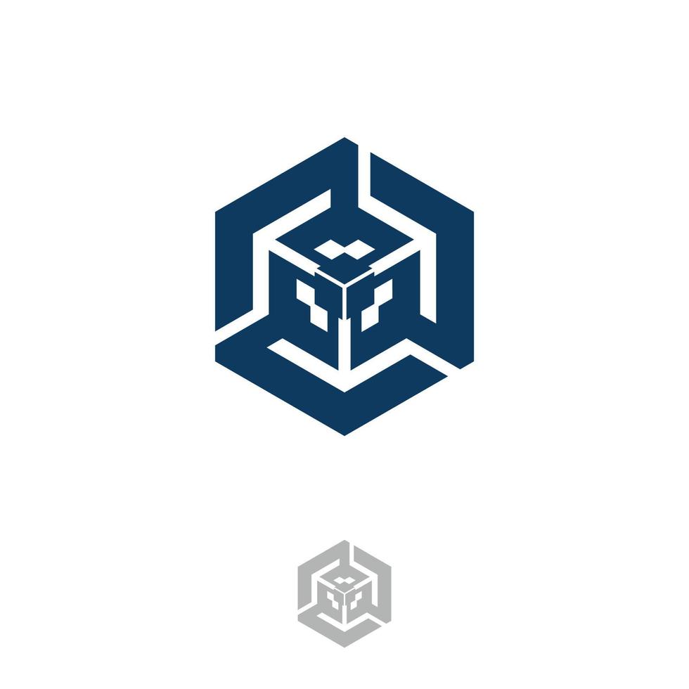 Abstract rotate hexagon tech vector design