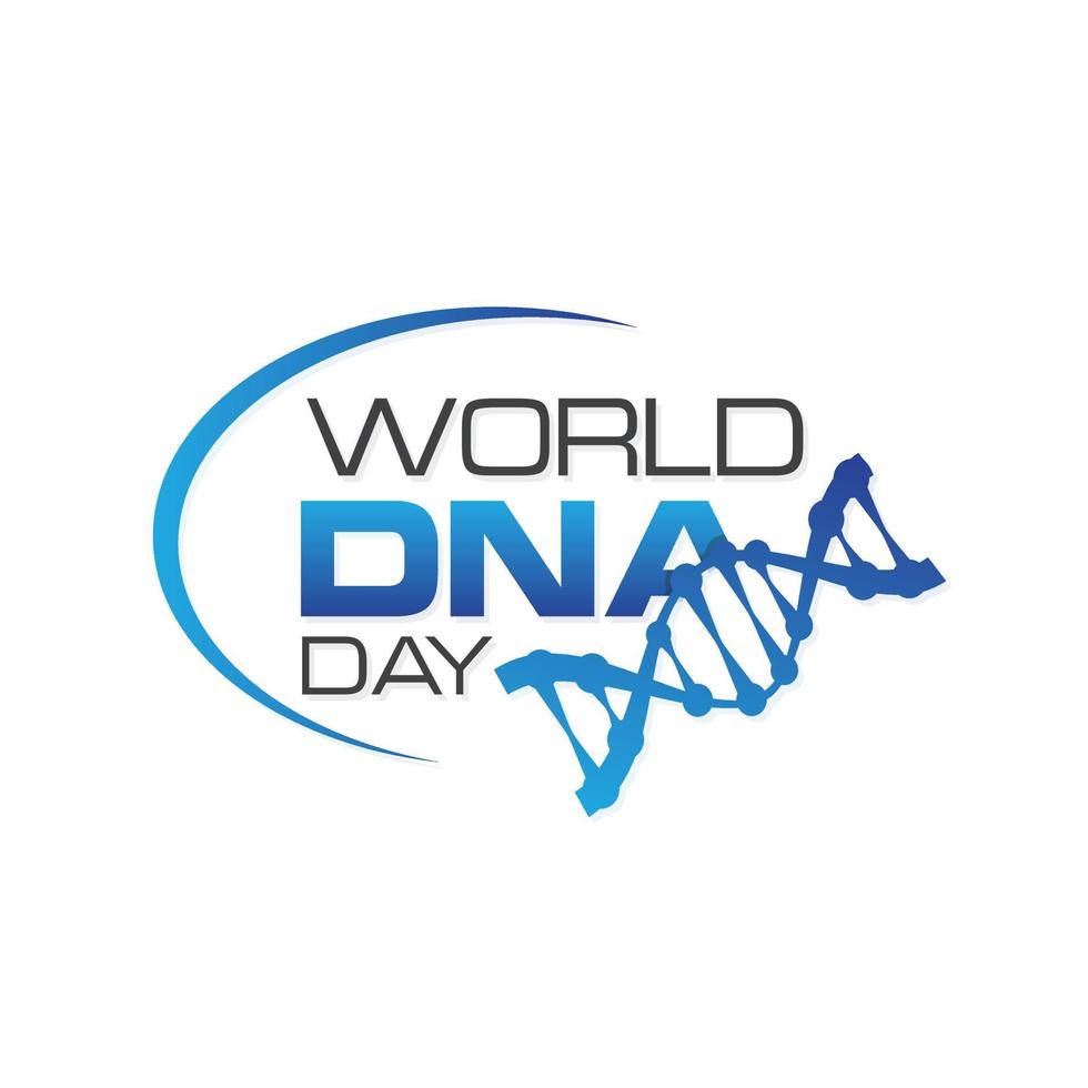 DNA Day lettering design on the white background vector