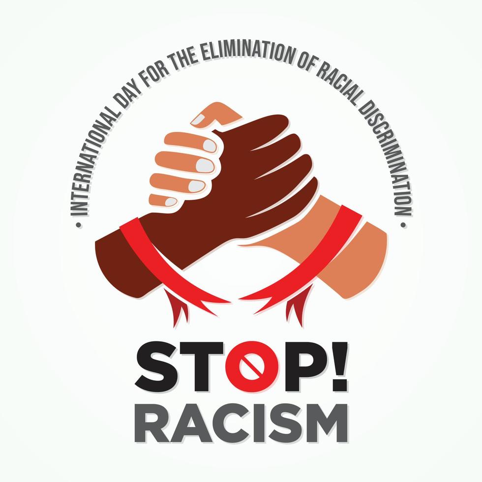 carta del día internacional para la eliminación de la discriminación racial para el diseño de elementos vector