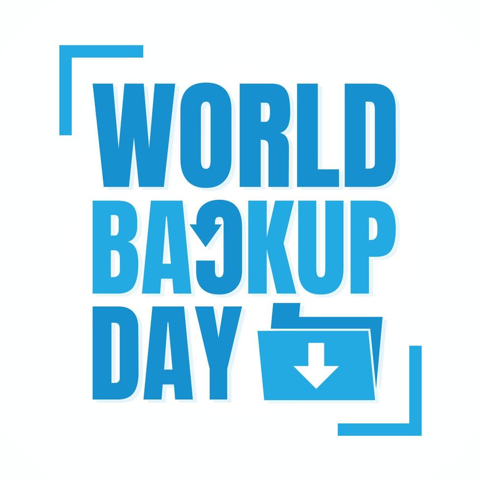 Typography for World Backup Day folder arrow vector