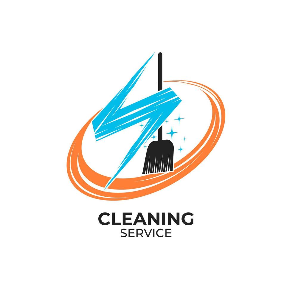 Cleaning Service Concept Logo Design Template vector