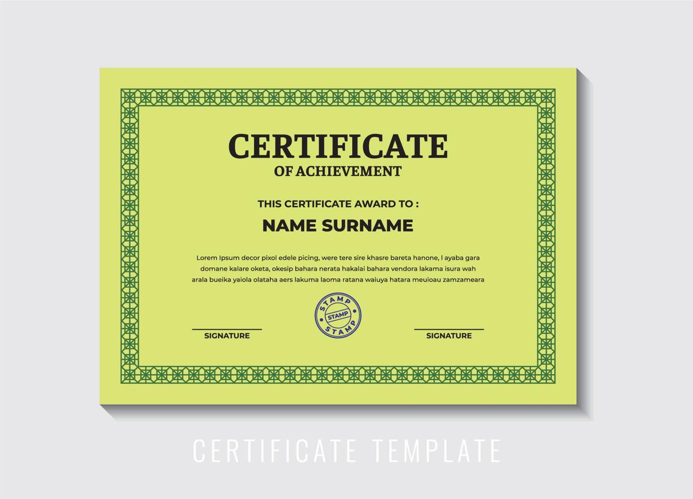 Illustration vector graphic of certificate, for certificate template, certification, certificate award, certificate work, medallion, etc