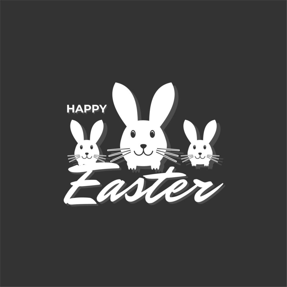 vector graphic of happy easter rabbit greetings