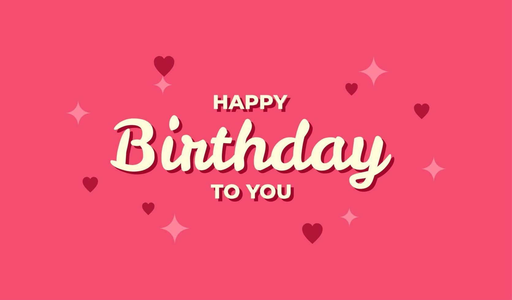 happy birthday pink typographic elegant birthday card Congratulations vector