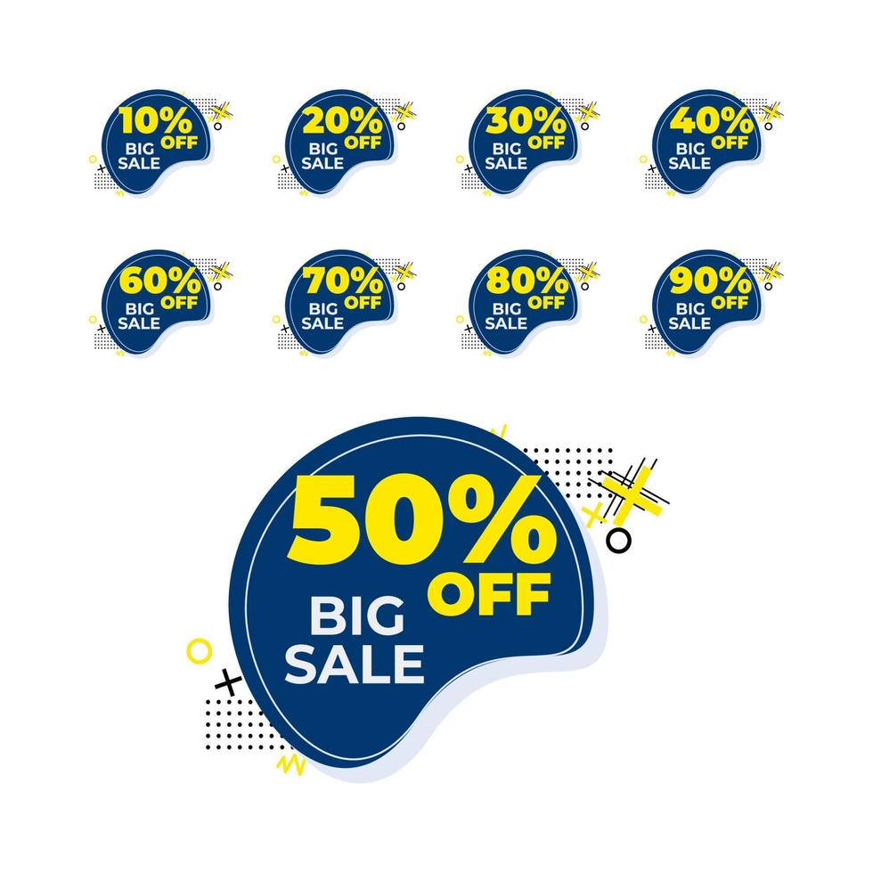 discount promo big sale percent set collection vector