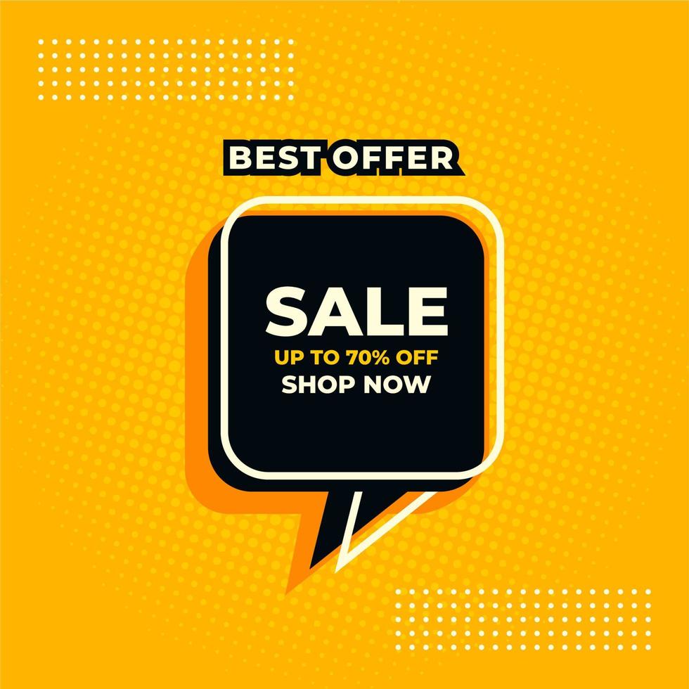 best offer sale yellow and black abstract sale banner shop now vector