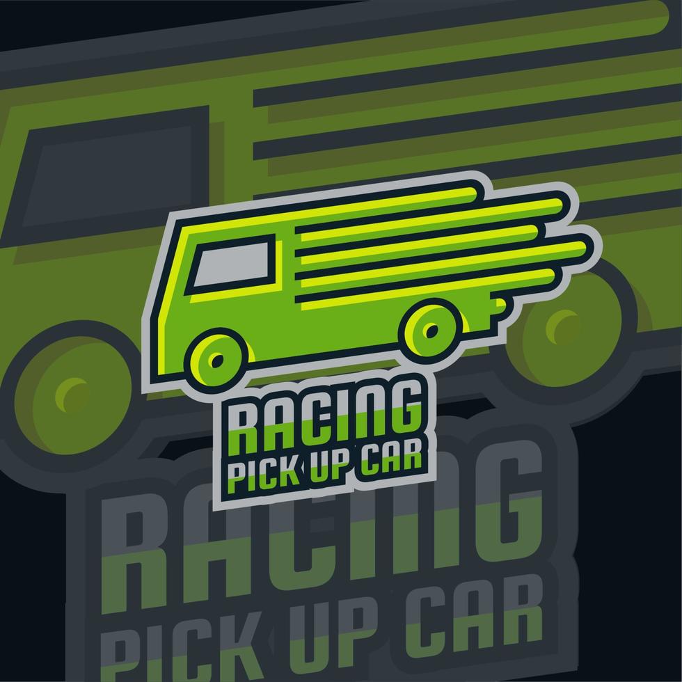 illustration vector graphic of racing pick up esport logo