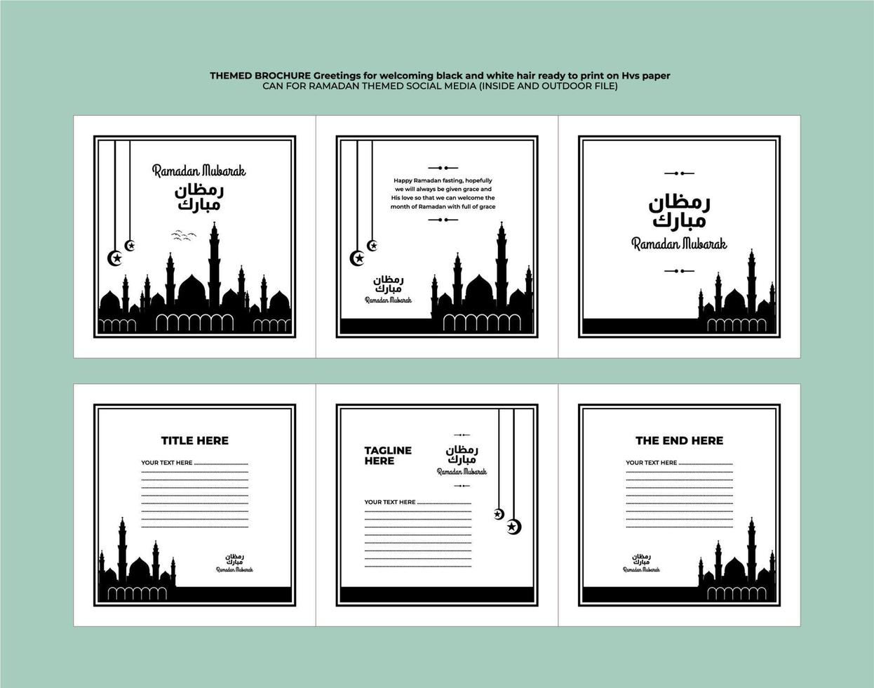 social media post ramdan or Ramadan congratulations on the brochure template vector