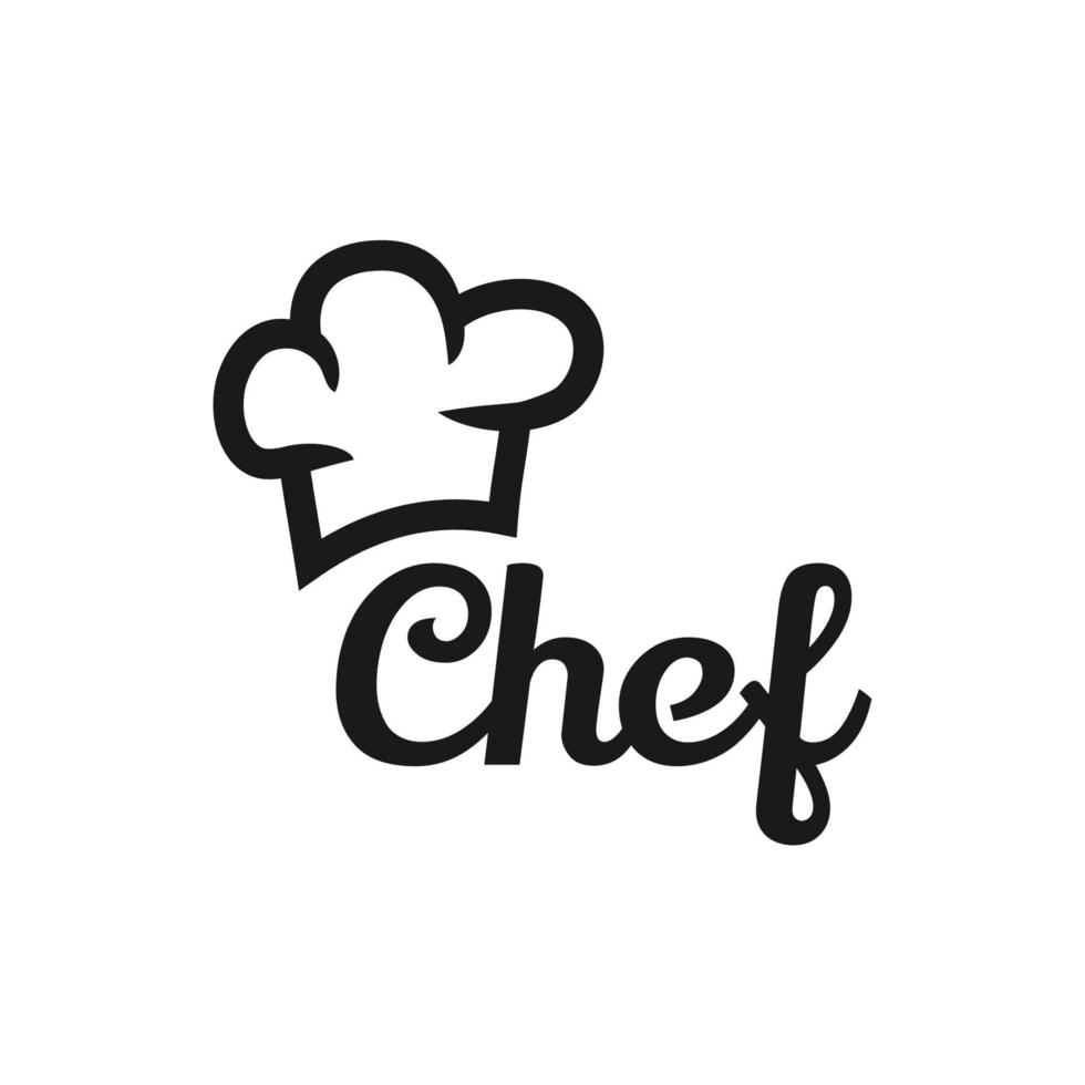 plantilla de logotipo de diseño de chef de cocina - logotipo de chef vector