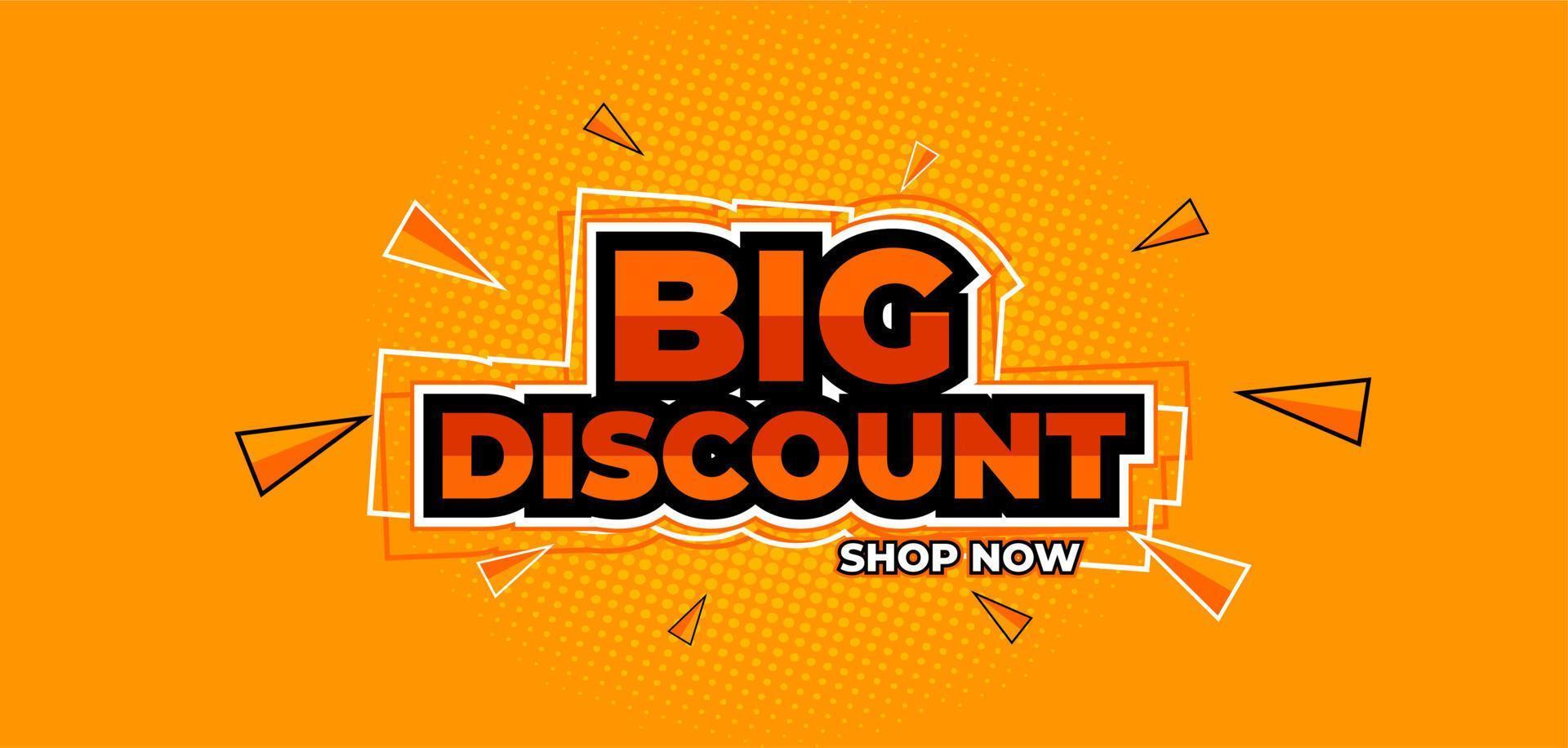 big discount crazy promo yellow abstract sale banner vector