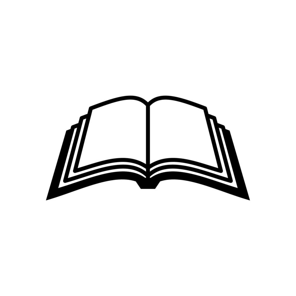 Open the book vector icon template black and white. Book Icon modern