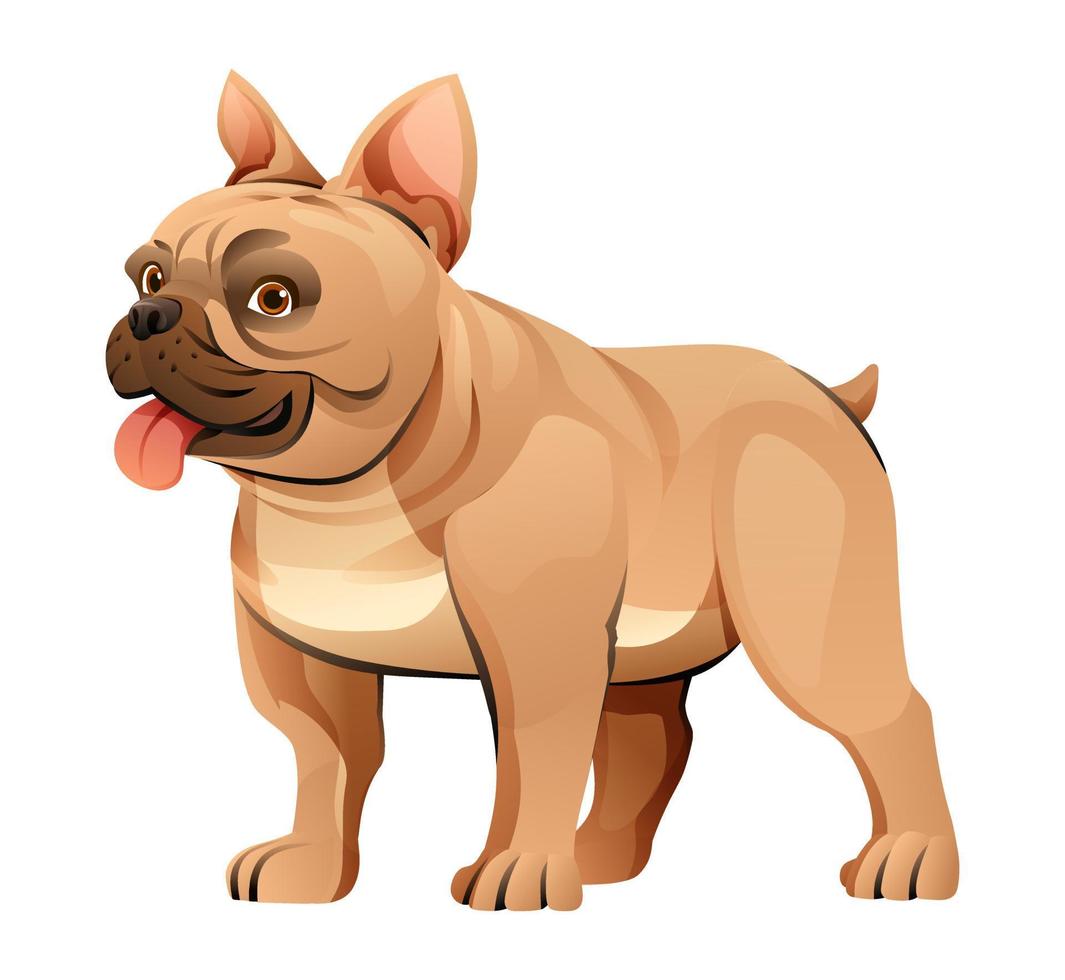 Cute french bulldog vector cartoon illustration