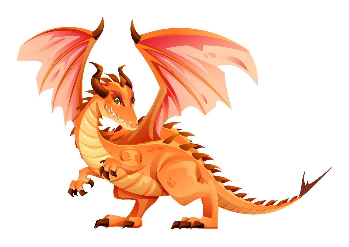personaje de dragón en estilo de dibujos animados vector