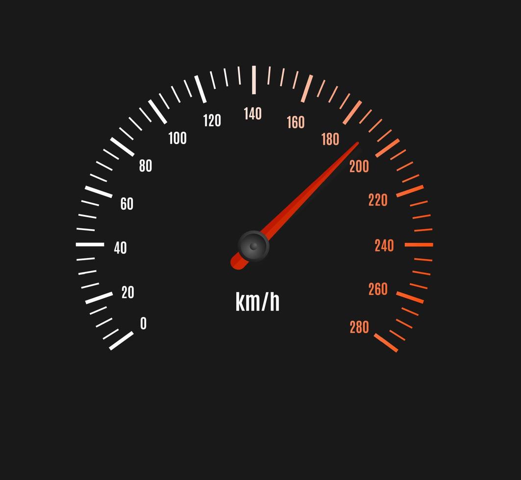 Speed Counter or Speedometer Dashboard Car with Pointer. Vector