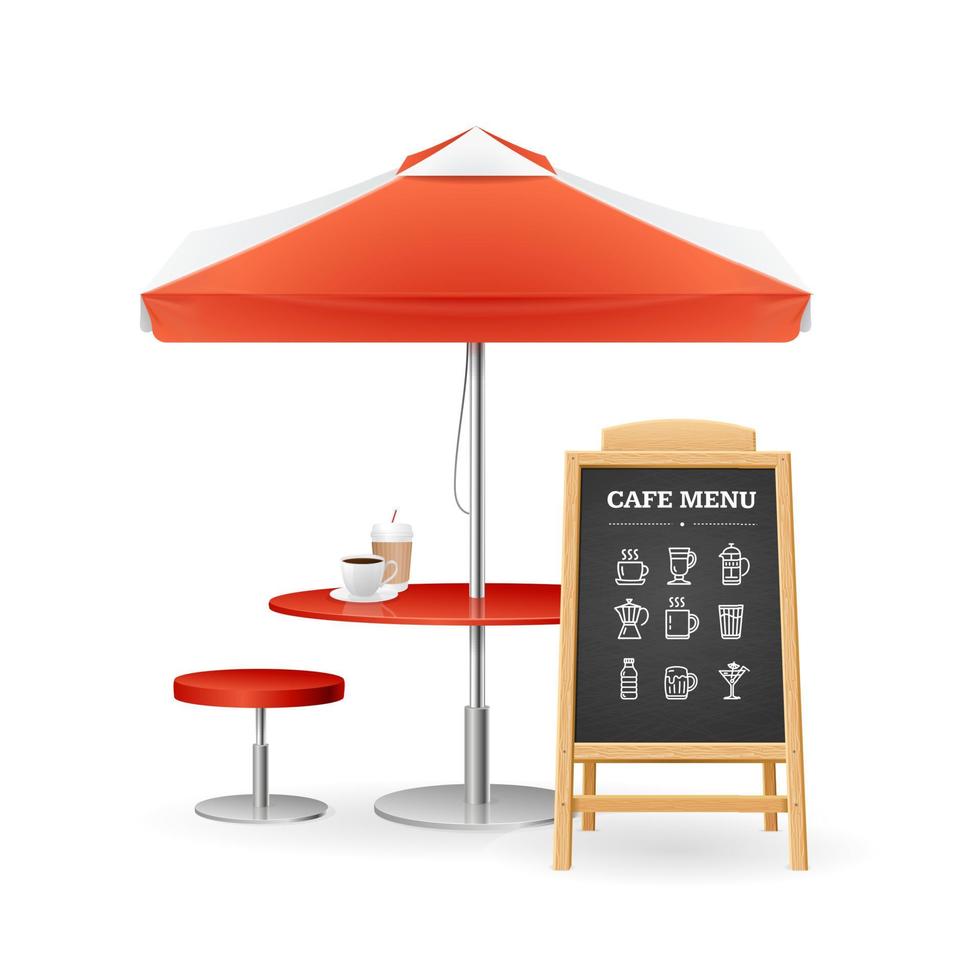 Realistic Detailed 3d Caffee Concept Set. Vector